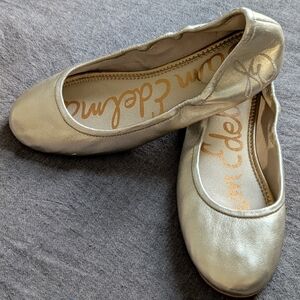 Sam Edelman Fritz Gold Ballet Flats, Women Size 7
